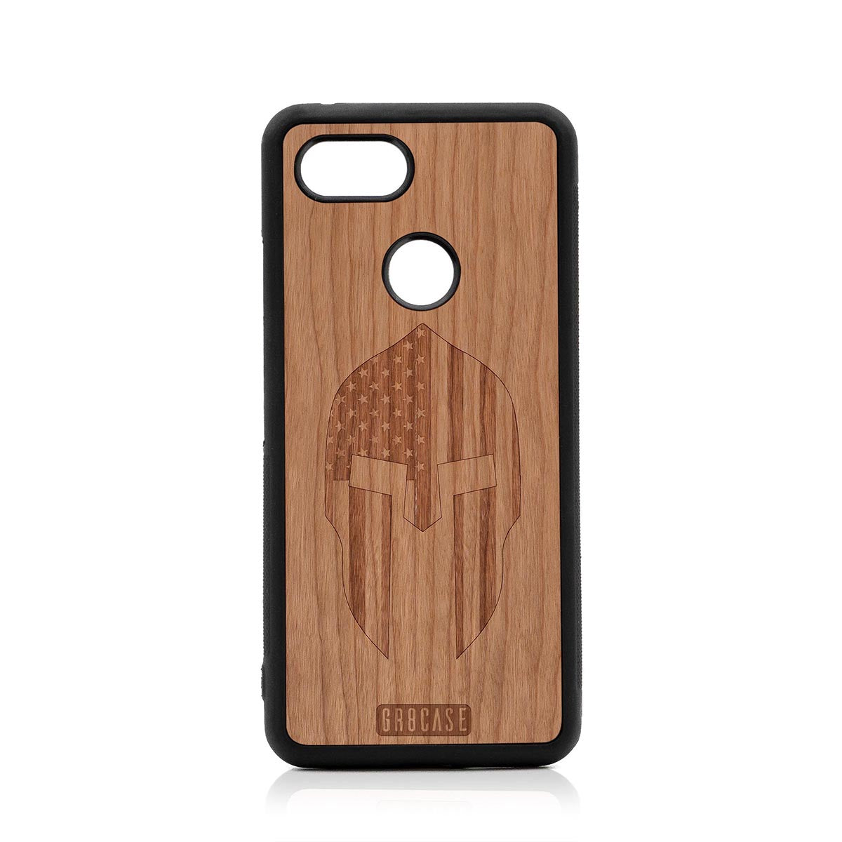 USA Spartan Helmet Design Wood Case Google Pixel 3