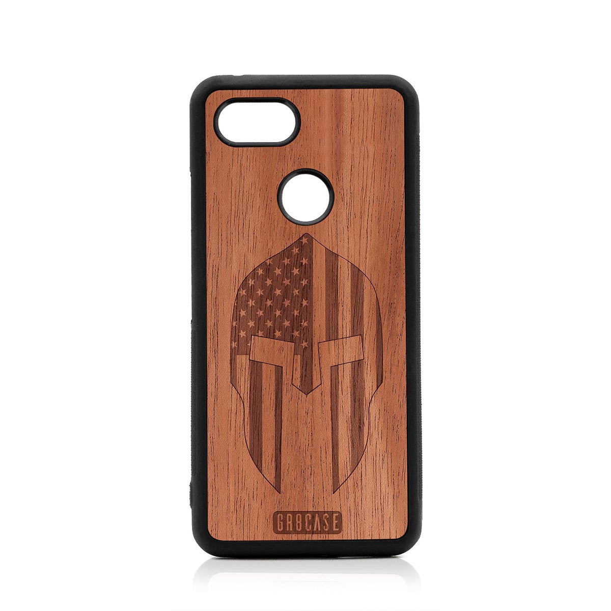 USA Spartan Helmet Design Wood Case Google Pixel 3