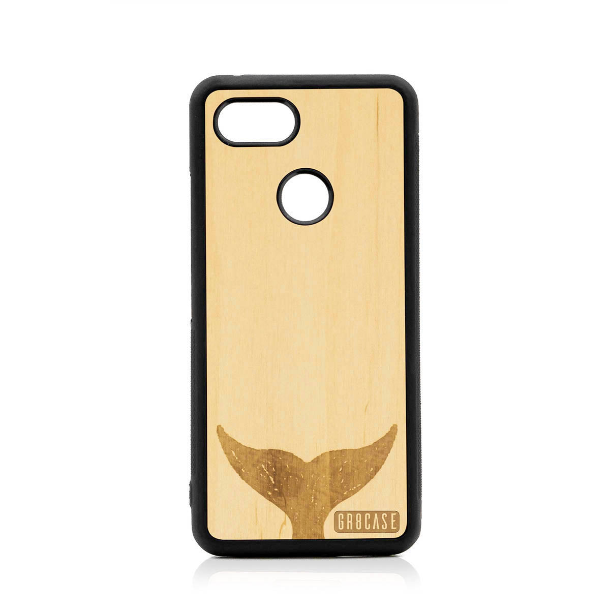 Whale Tail Design Wood Case For Google Pixel 3