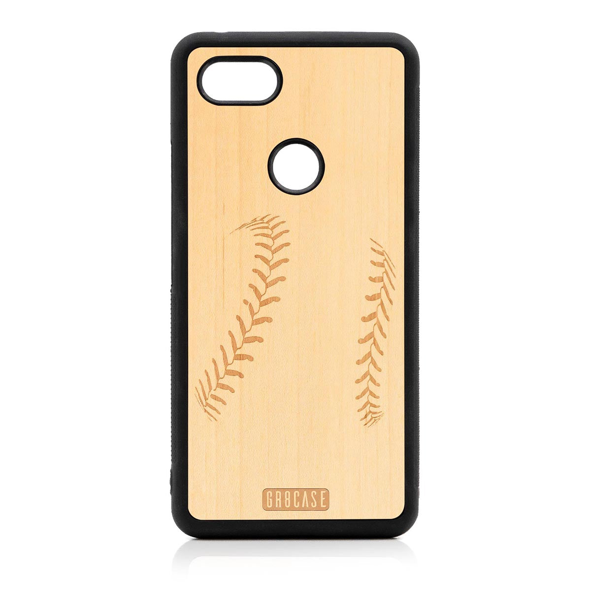 Baseball Stitches Design Wood Case For Google Pixel 3 XL by GR8CASE