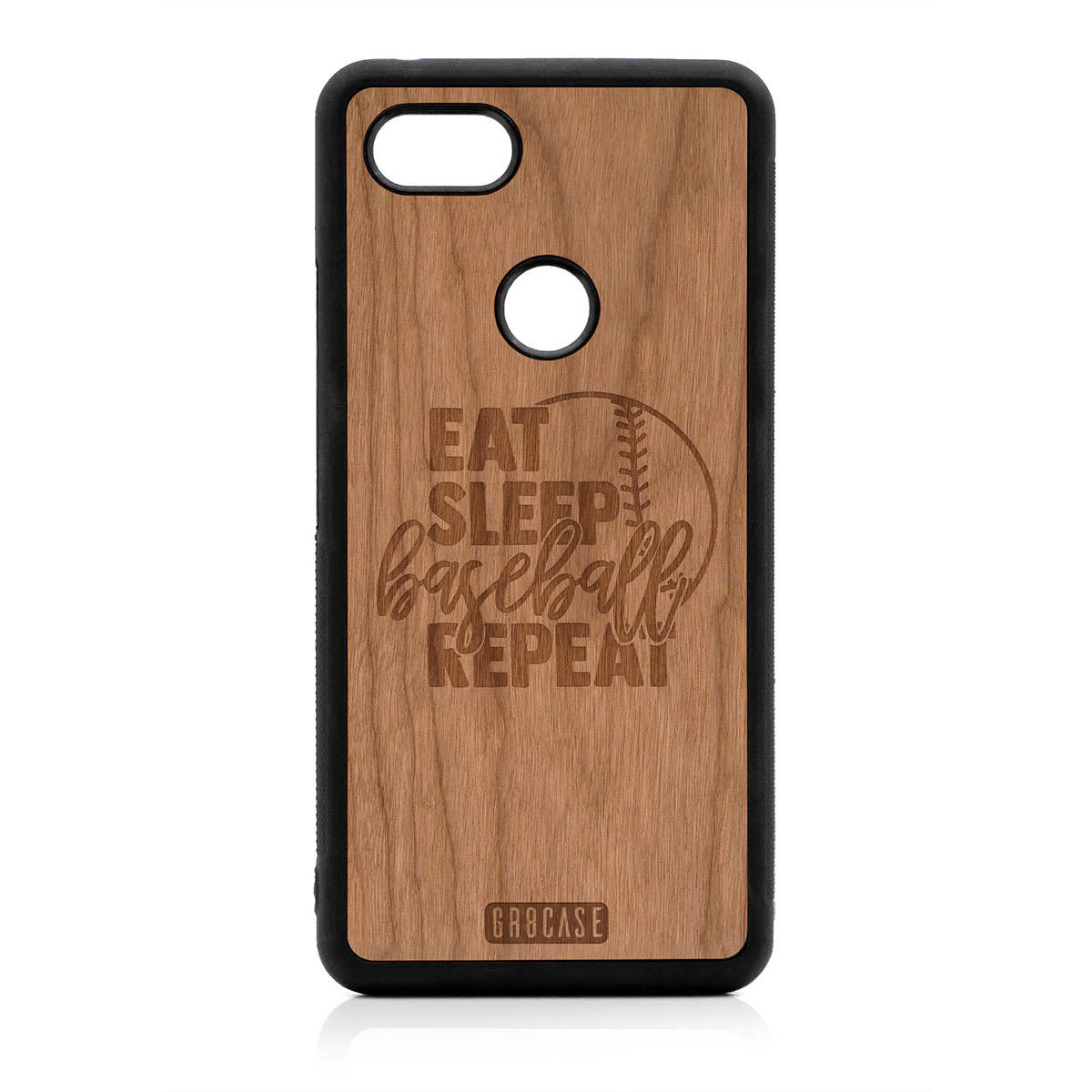 Eat Sleep Baseball Repeat Design Wood Case For Google Pixel 3 XL