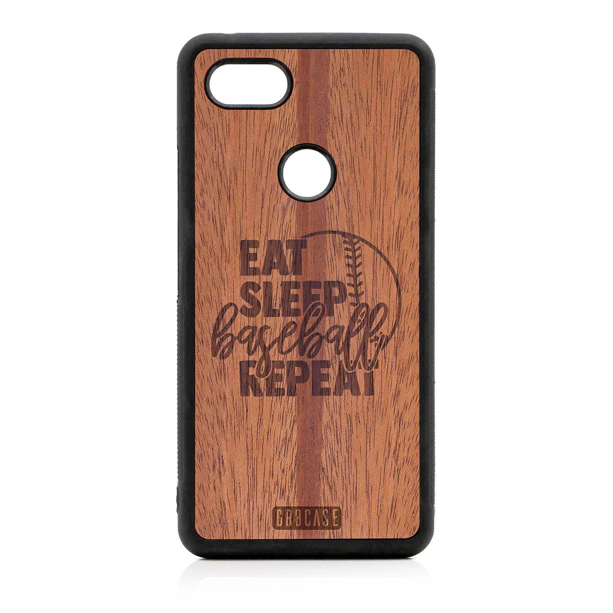 Eat Sleep Baseball Repeat Design Wood Case For Google Pixel 3 XL