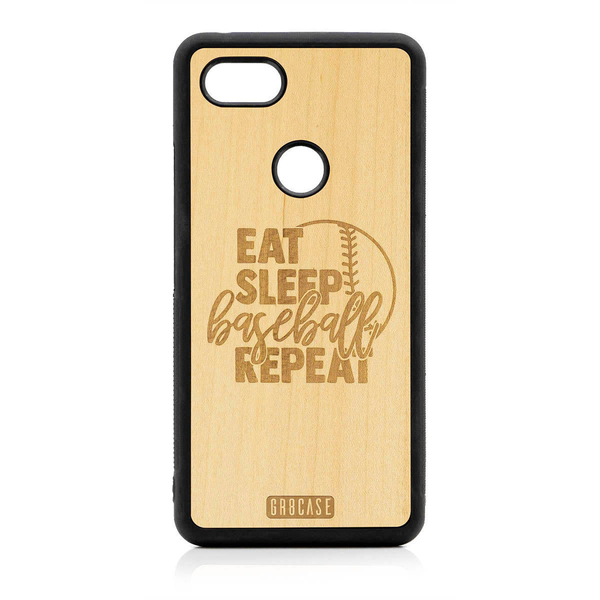 Eat Sleep Baseball Repeat Design Wood Case For Google Pixel 3A