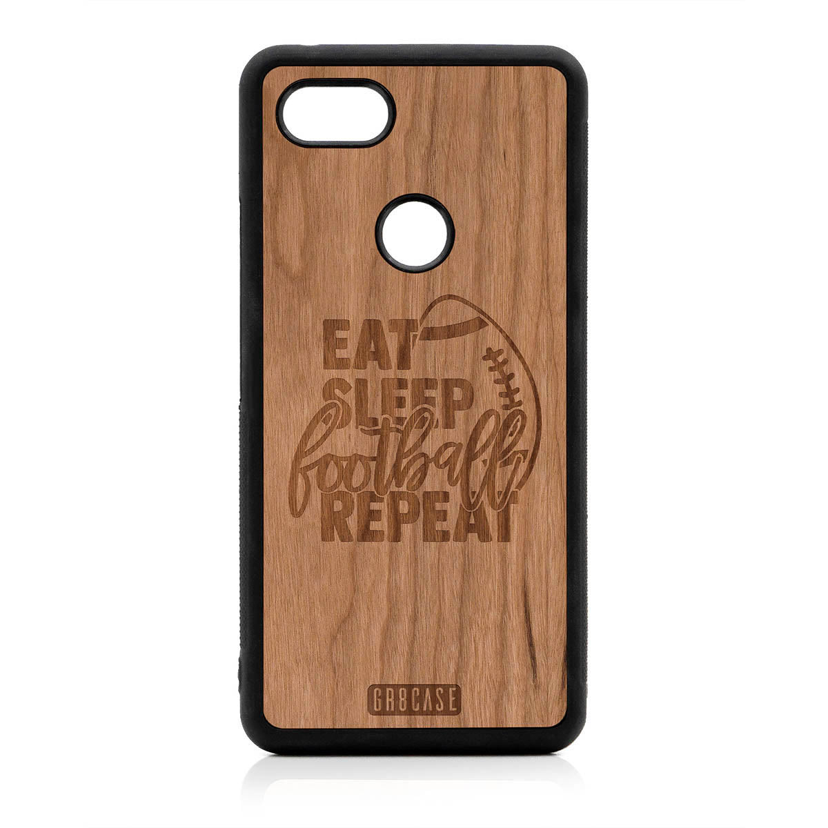 Eat Sleep Football Repeat Design Wood Case For Google Pixel 3 XL