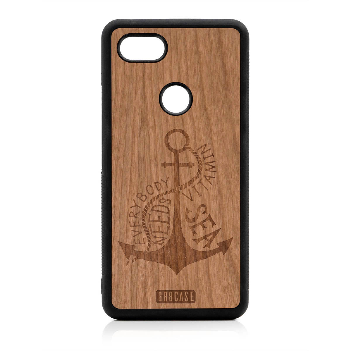Everybody Needs Vitamin Sea (Anchor) Design Wood Case For Google Pixel 3 XL by GR8CASE
