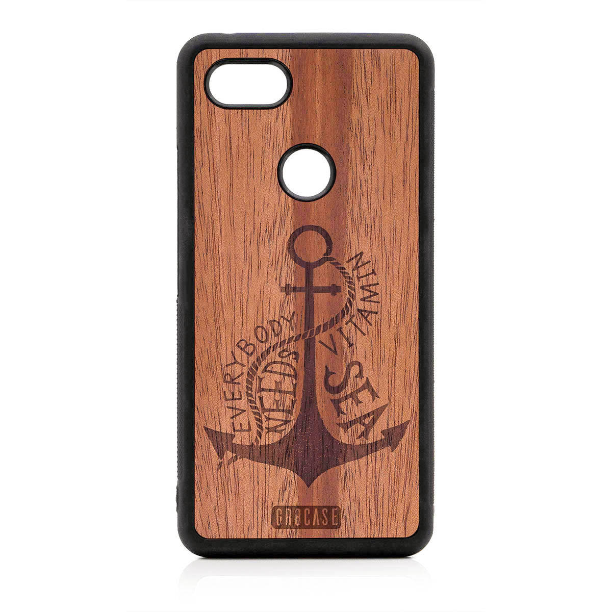 Everybody Needs Vitamin Sea (Anchor) Design Wood Case For Google Pixel 3 XL by GR8CASE