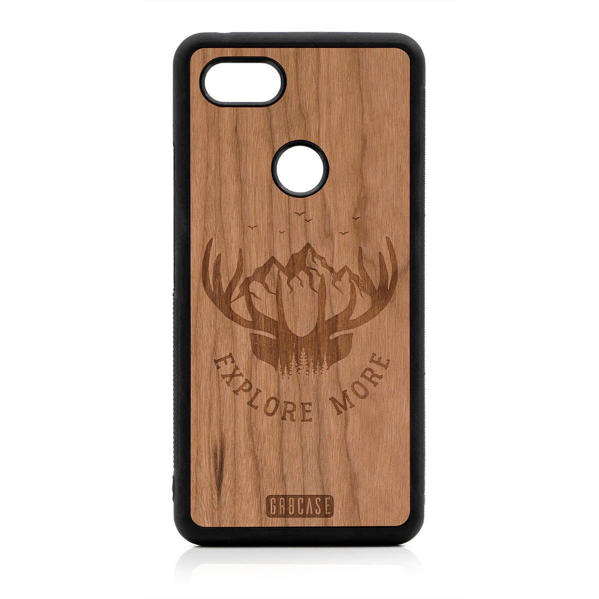 Explore More (Forest, Mountains &amp; Antlers) Design Wood Case For Google Pixel 3 XL by GR8CASE