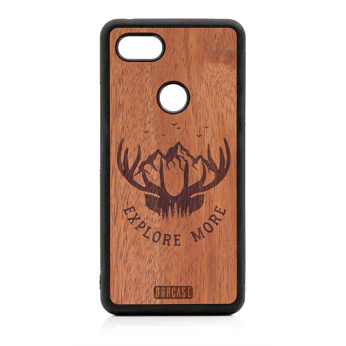 Explore More (Forest, Mountains &amp; Antlers) Design Wood Case For Google Pixel 3 XL by GR8CASE
