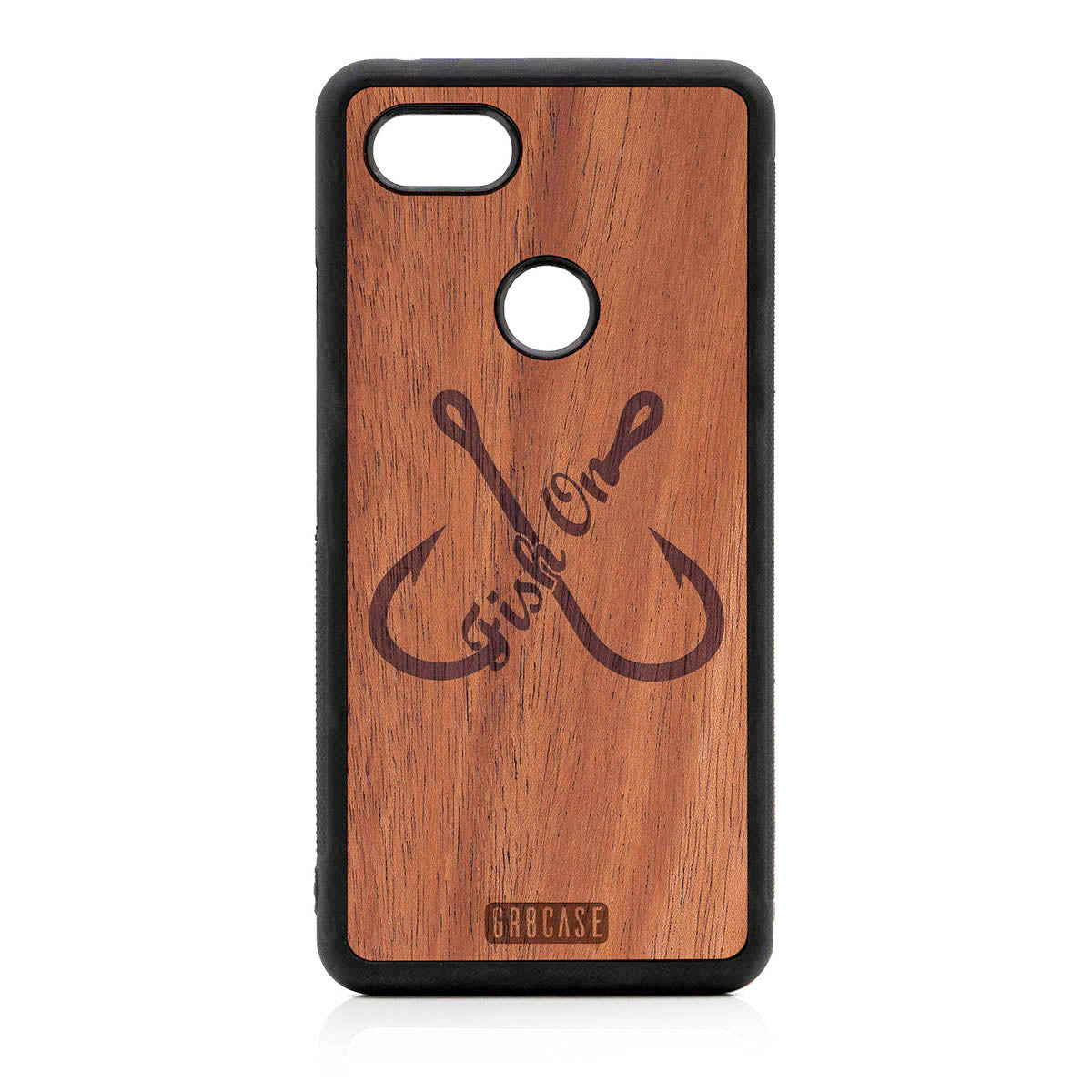 Fish On (Fish Hooks) Design Wood Case For Google Pixel 3 XL by GR8CASE