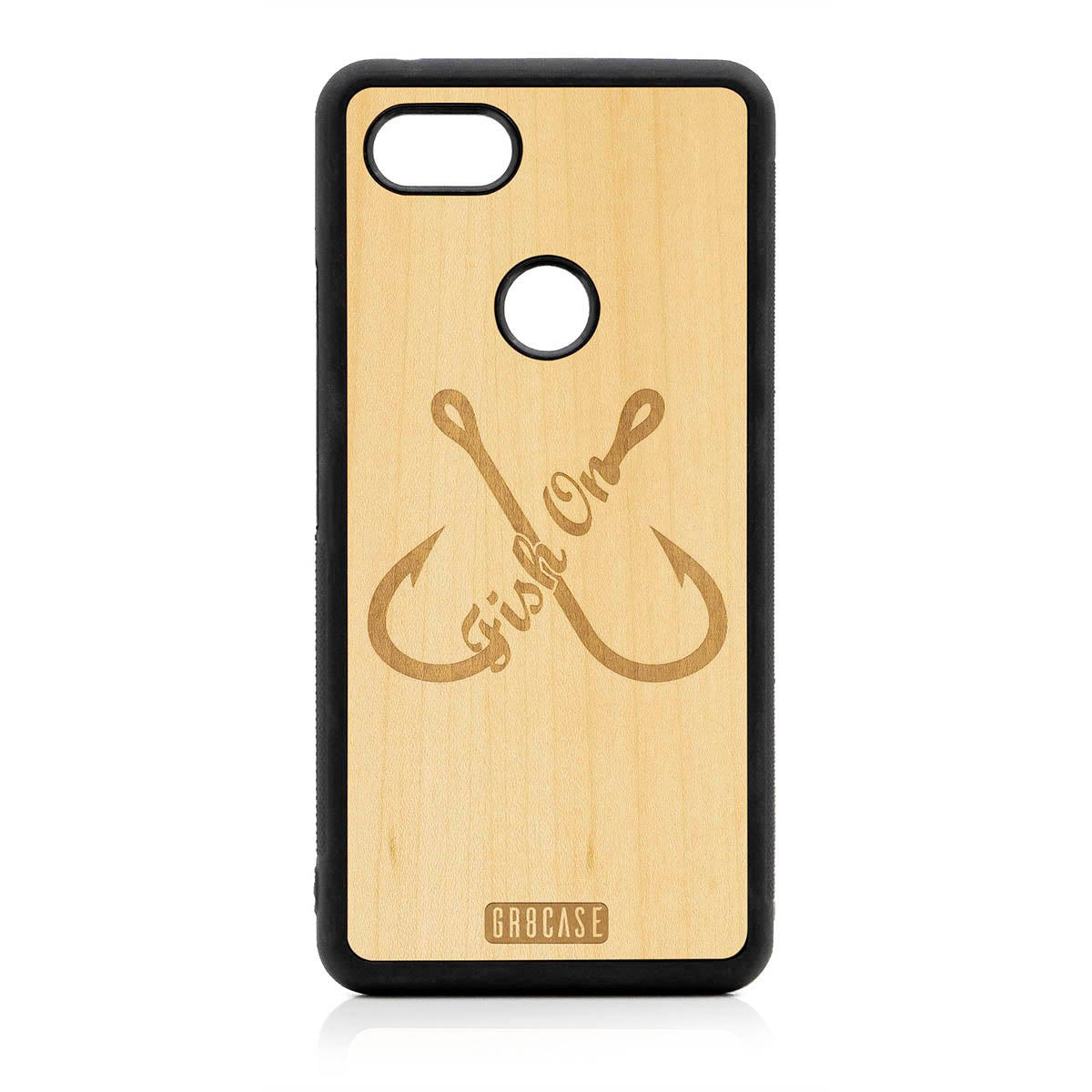 Fish On (Fish Hooks) Design Wood Case For Google Pixel 3 XL by GR8CASE