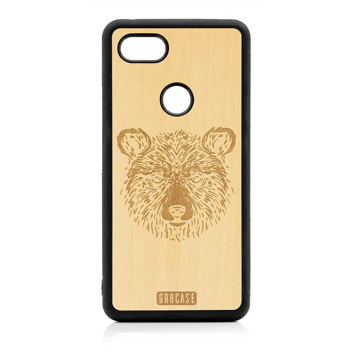 Furry Bear Design Wood Case For Google Pixel 3 XL