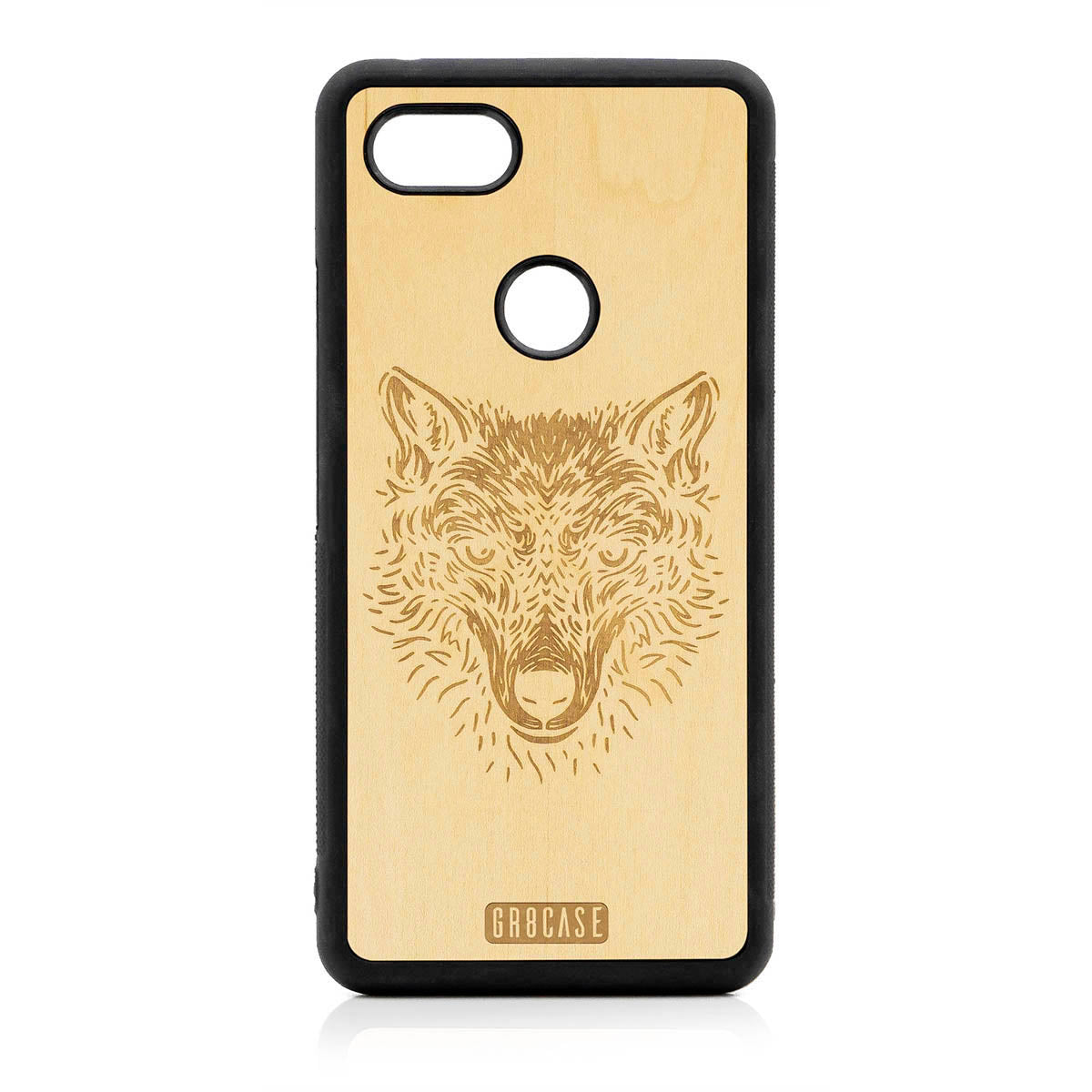 Furry Wolf Design Wood Case For Google Pixel 3 XL
