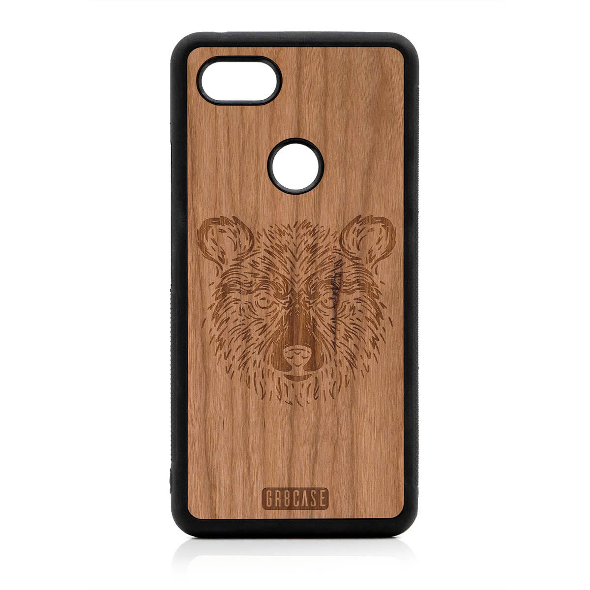 Furry Bear Design Wood Case For Google Pixel 3 XL