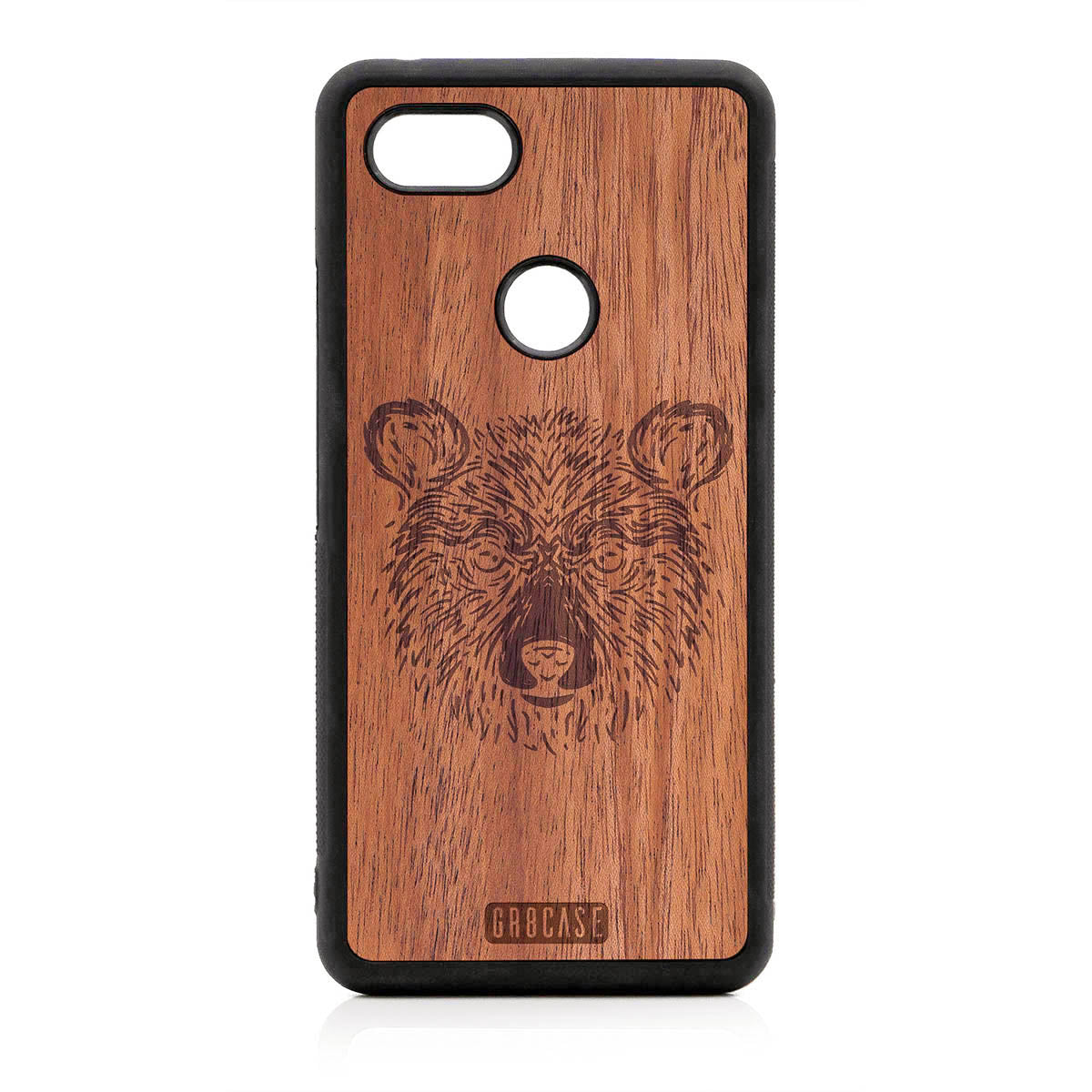Furry Bear Design Wood Case For Google Pixel 3 XL