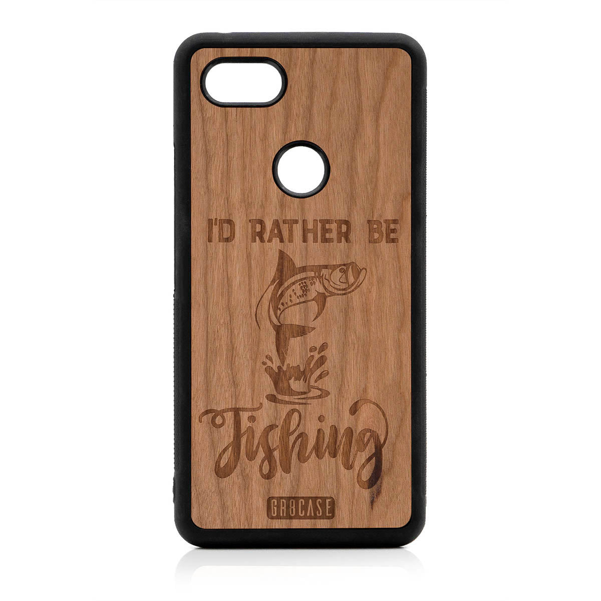 I'D Rather Be Fishing Design Wood Case For Google Pixel 3 XL