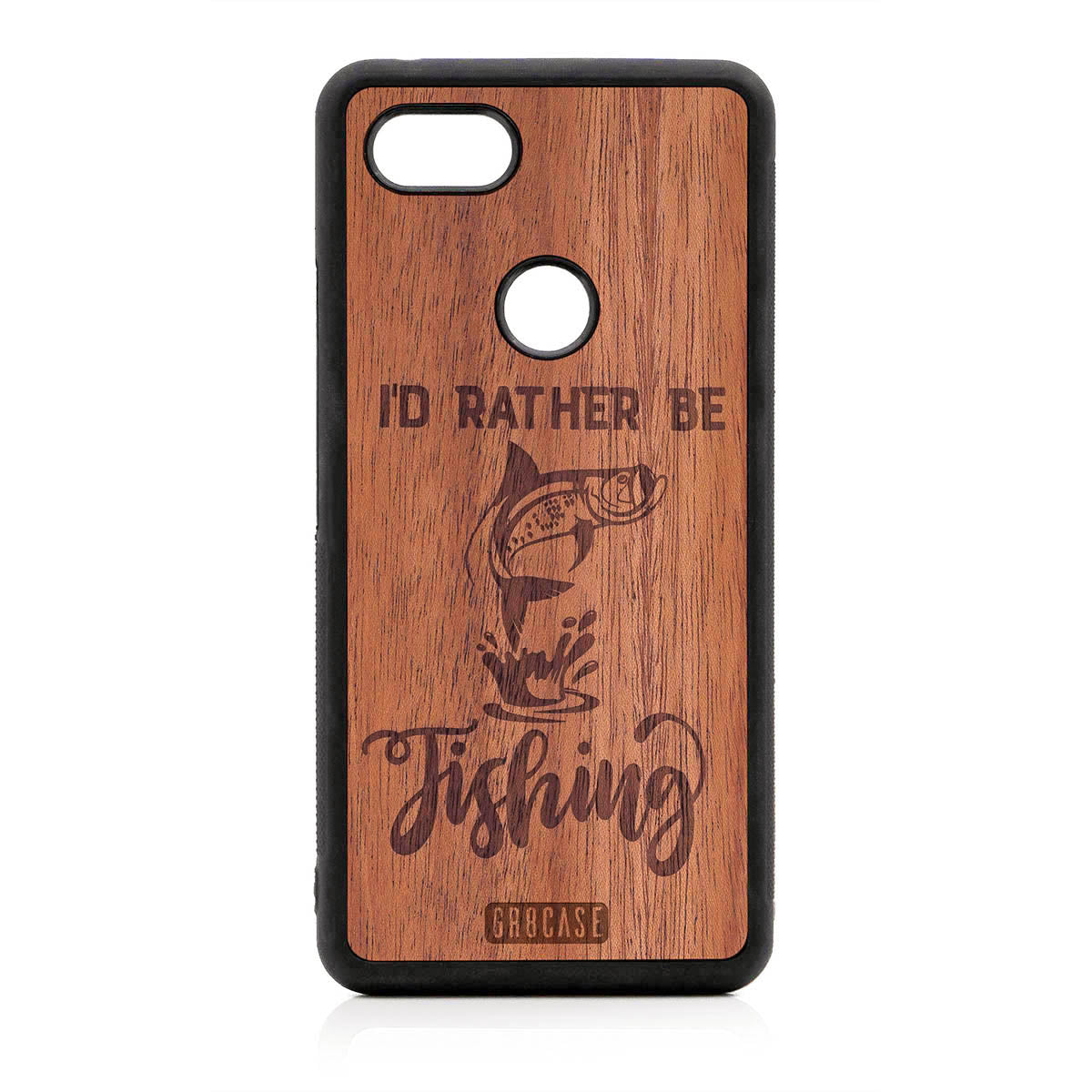 I&#39;D Rather Be Fishing Design Wood Case For Google Pixel 3 XL