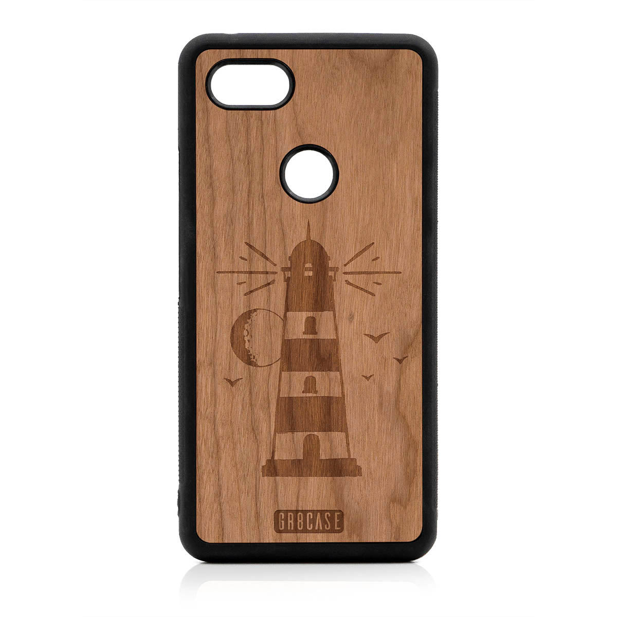 Midnight Lighthouse Design Wood Case For Google Pixel 3 XL