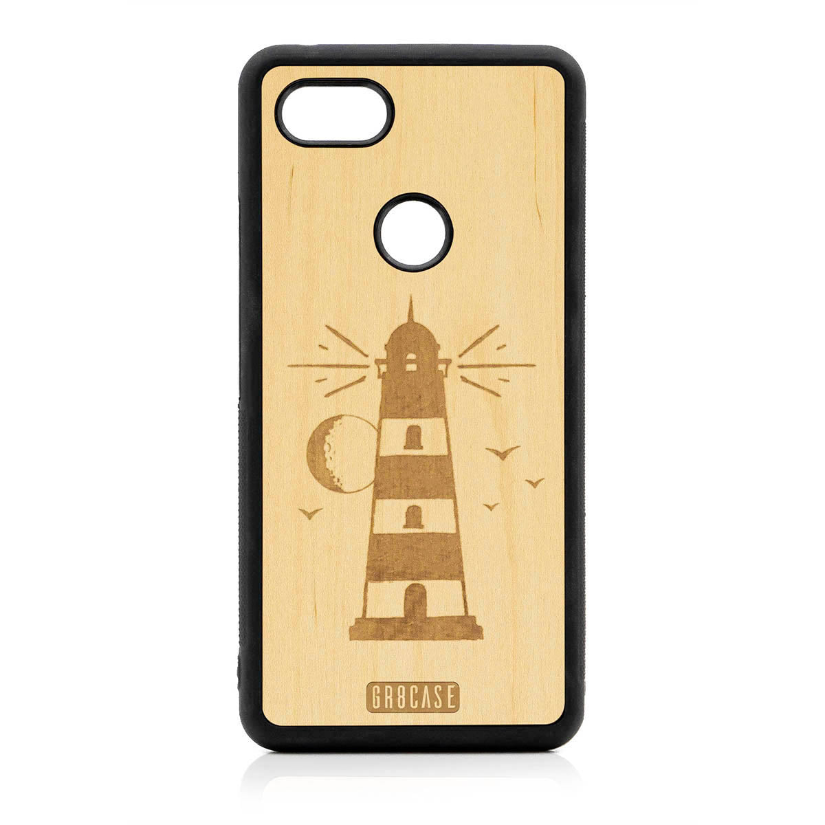 Midnight Lighthouse Design Wood Case For Google Pixel 3 XL