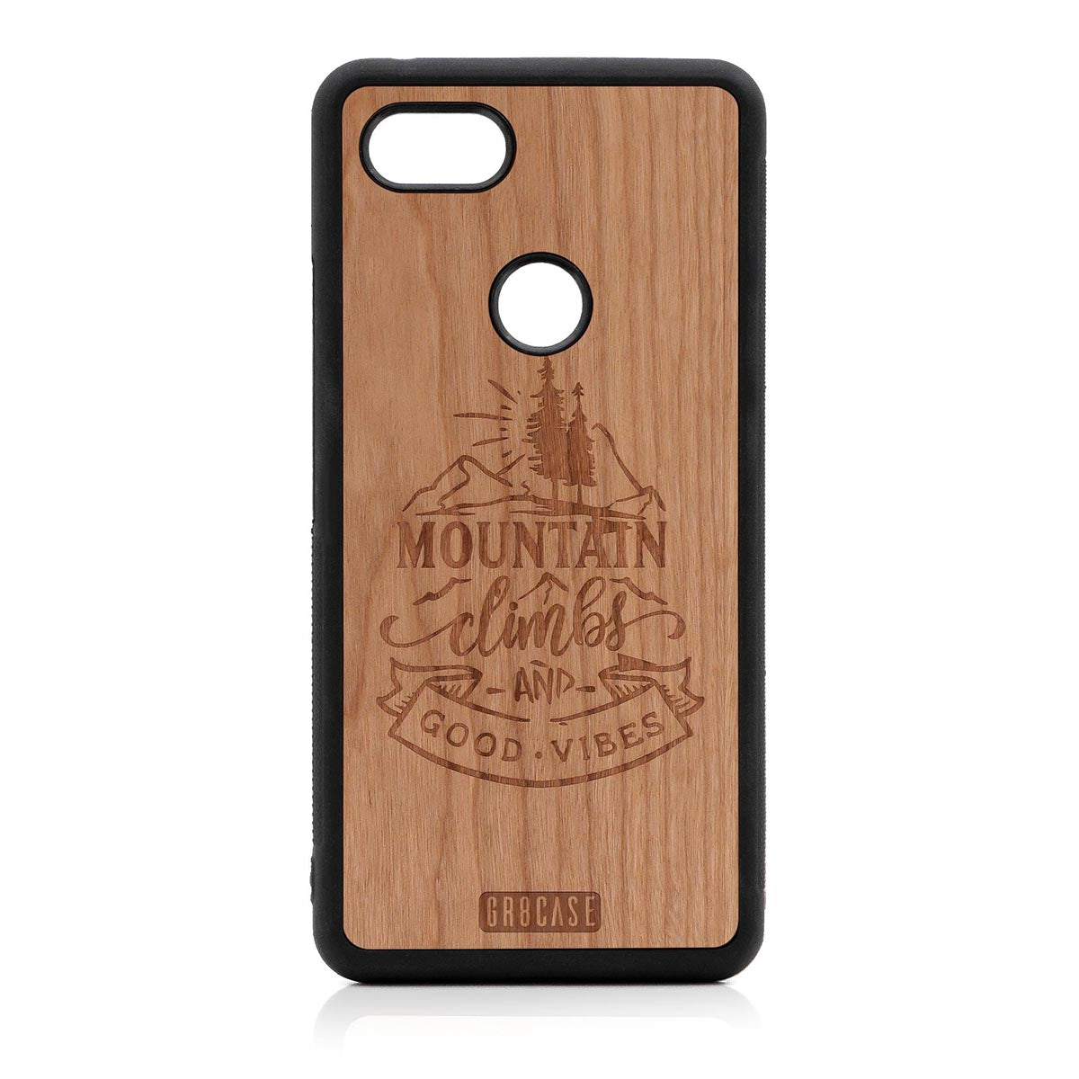 Mountain Climbs And Good Vibes Design Wood Case Google Pixel 3 XL by GR8CASE