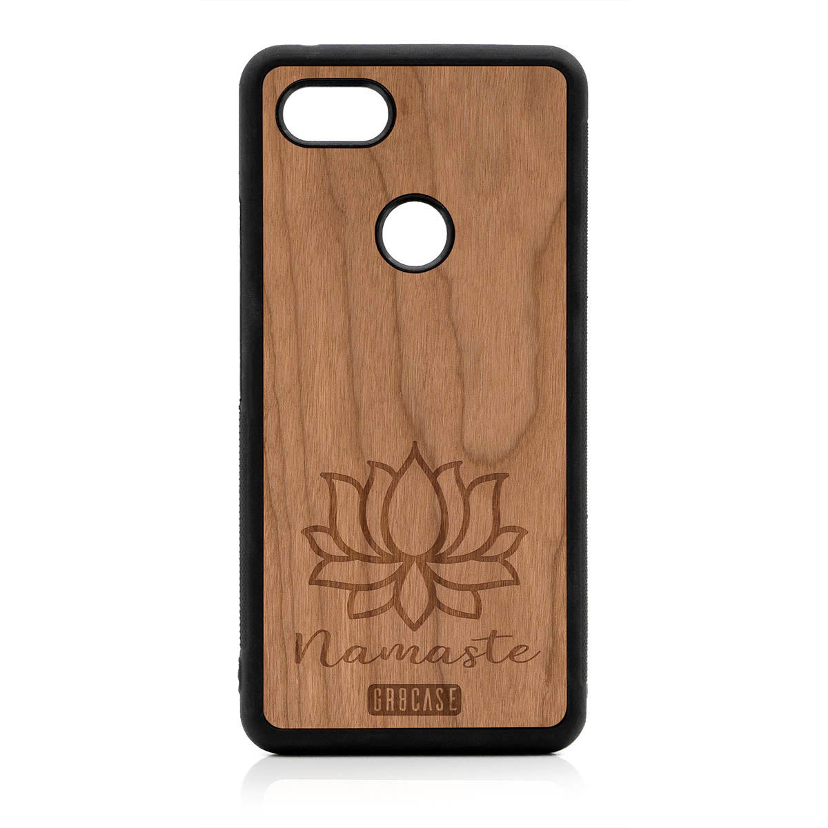 Namaste (Lotus Flower) Design Wood Case For Google Pixel 3 XL