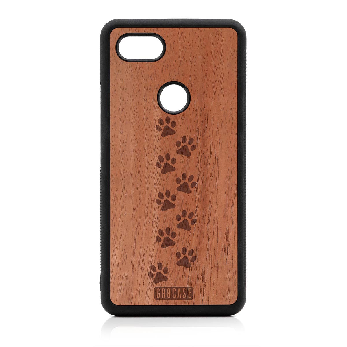 Paw Prints Design Wood Case Google Pixel 3 XL by GR8CASE