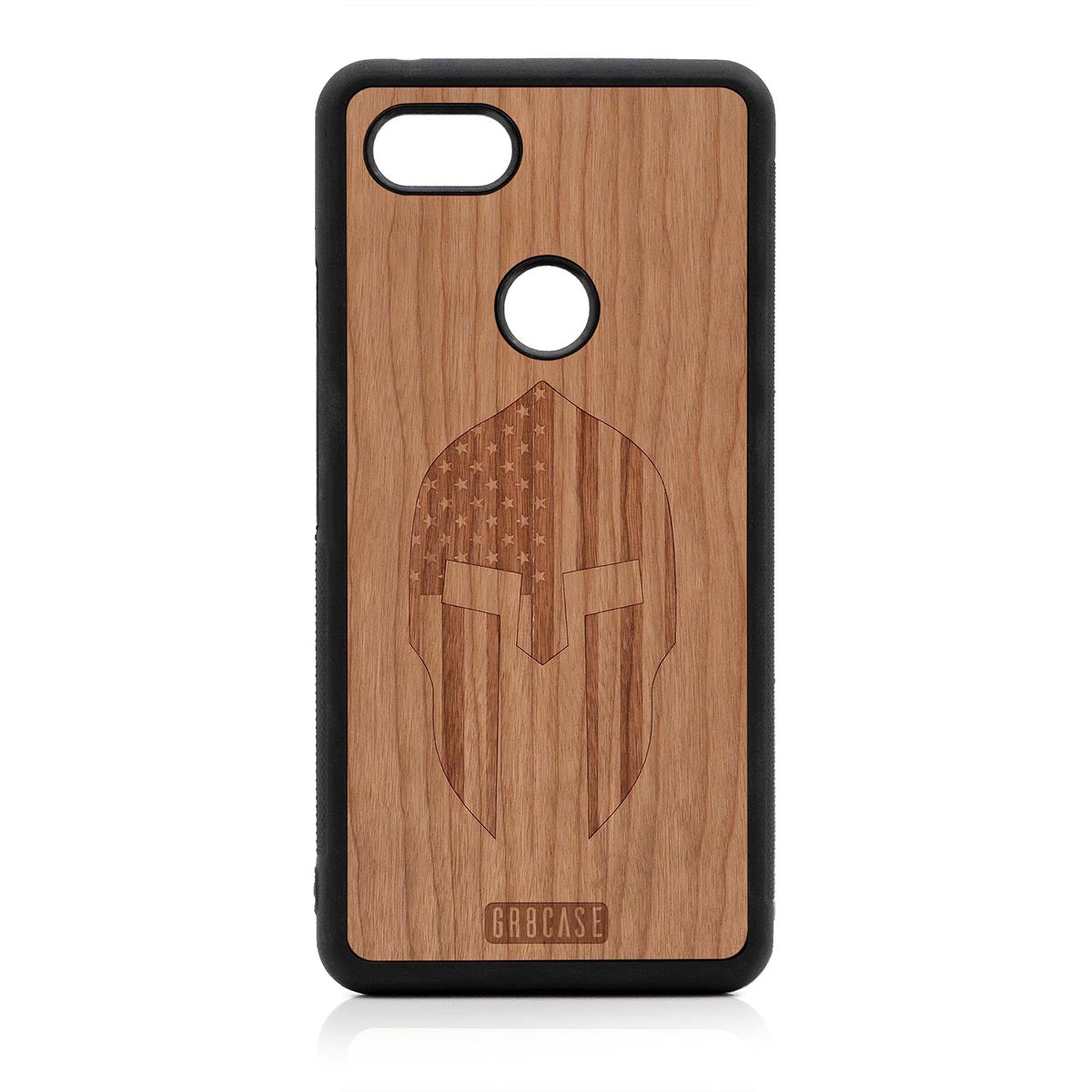 USA Spartan Helmet Design Wood Case Google Pixel 3 XL