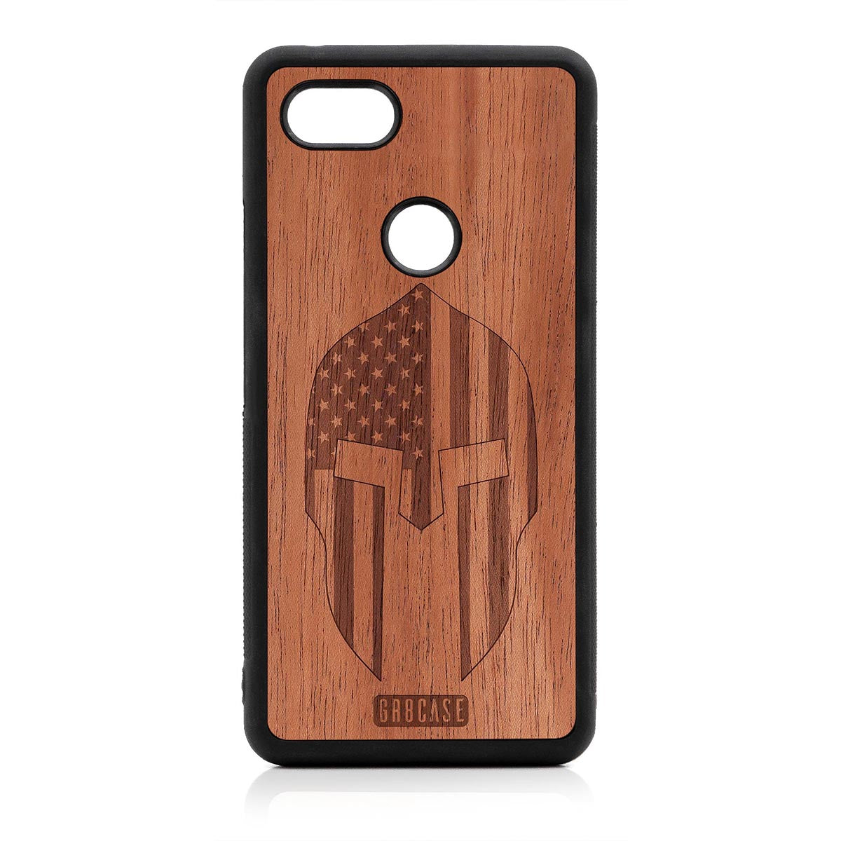 USA Spartan Helmet Design Wood Case Google Pixel 3 XL