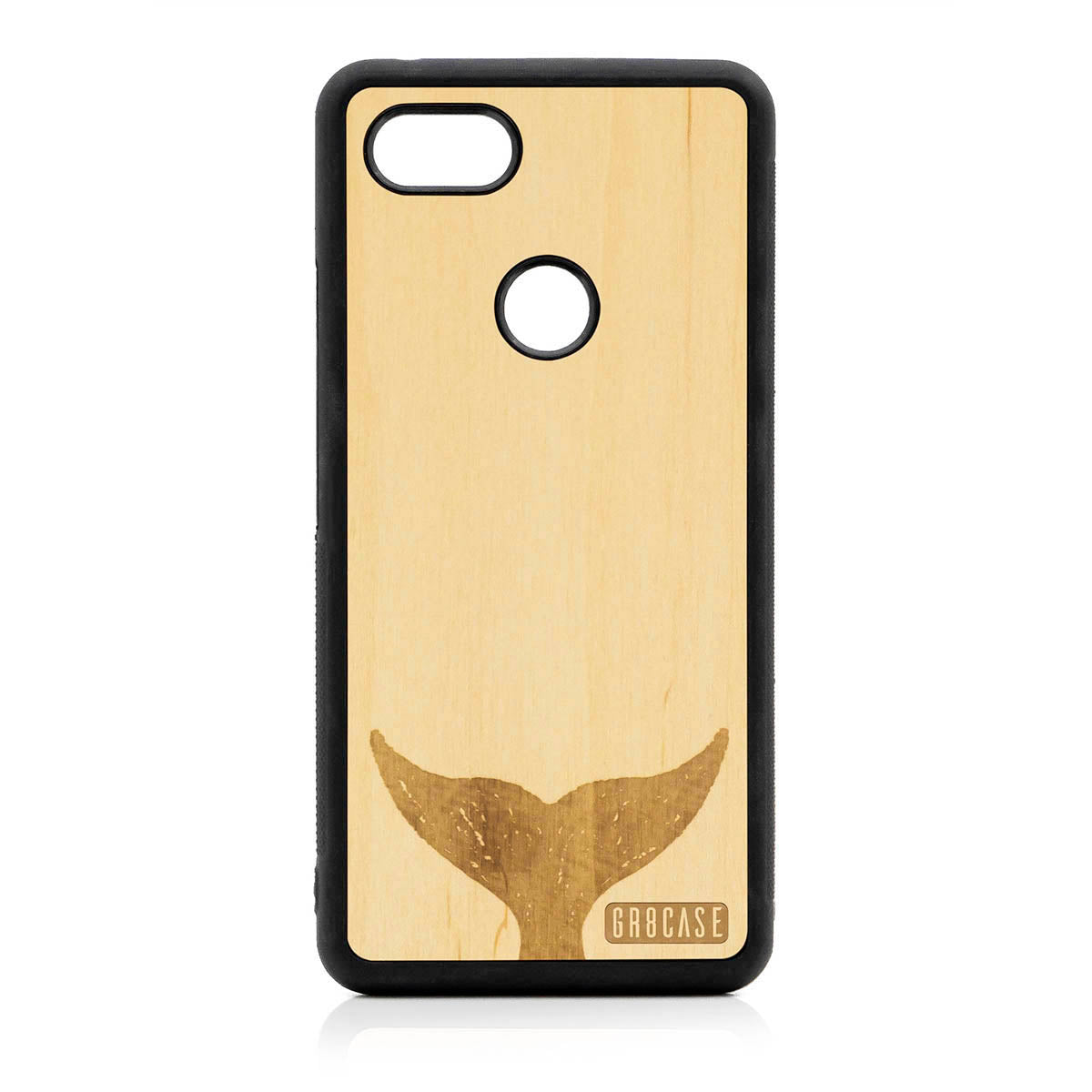 Whale Tail Design Wood Case For Google Pixel 3 XL