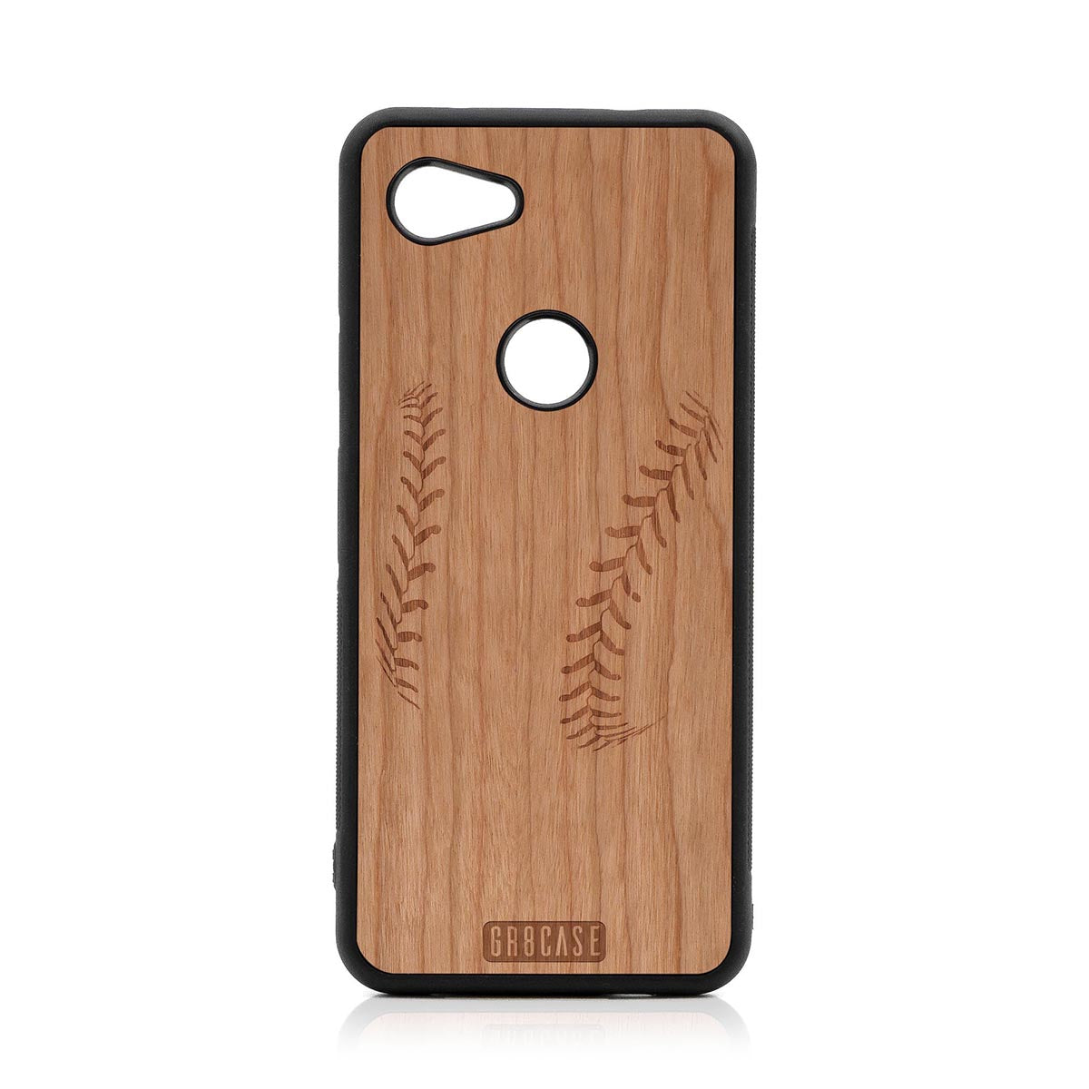 Baseball Stitches Design Wood Case For Google Pixel 3A XL by GR8CASE