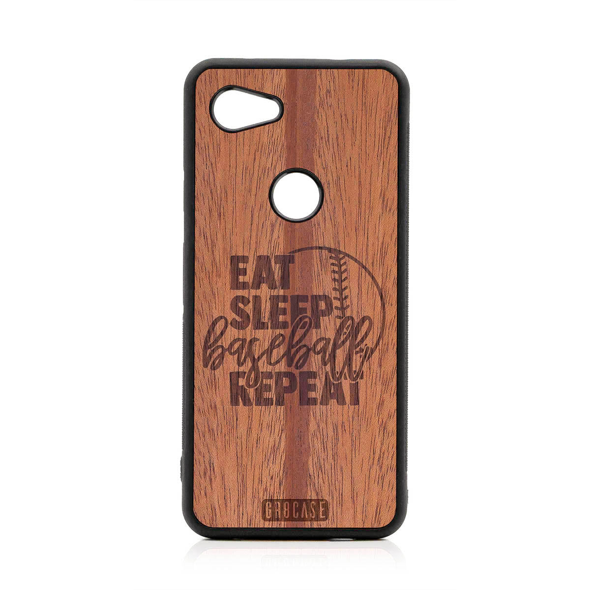 Eat Sleep Baseball Repeat Design Wood Case For Google Pixel 3A XL