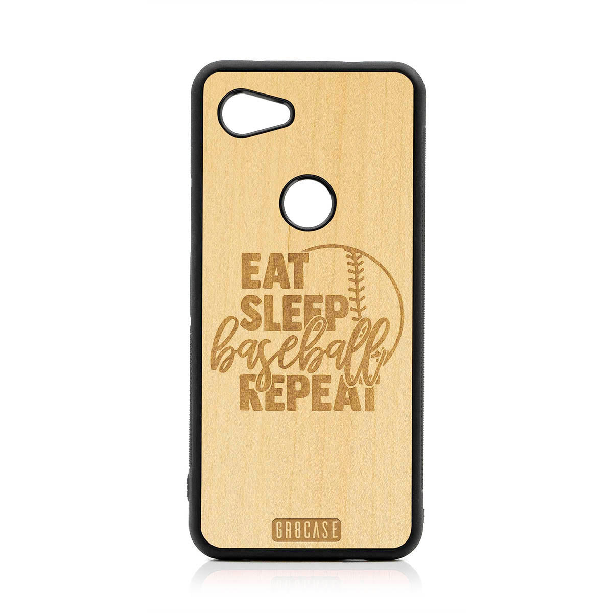 Eat Sleep Baseball Repeat Design Wood Case For Google Pixel 3A XL