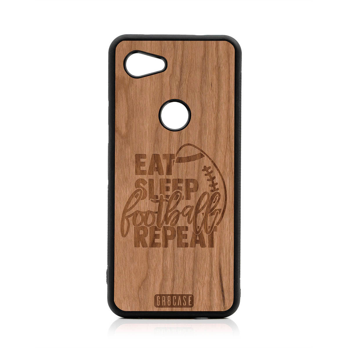 Eat Sleep Football Repeat Design Wood Case For Google Pixel 3A XL