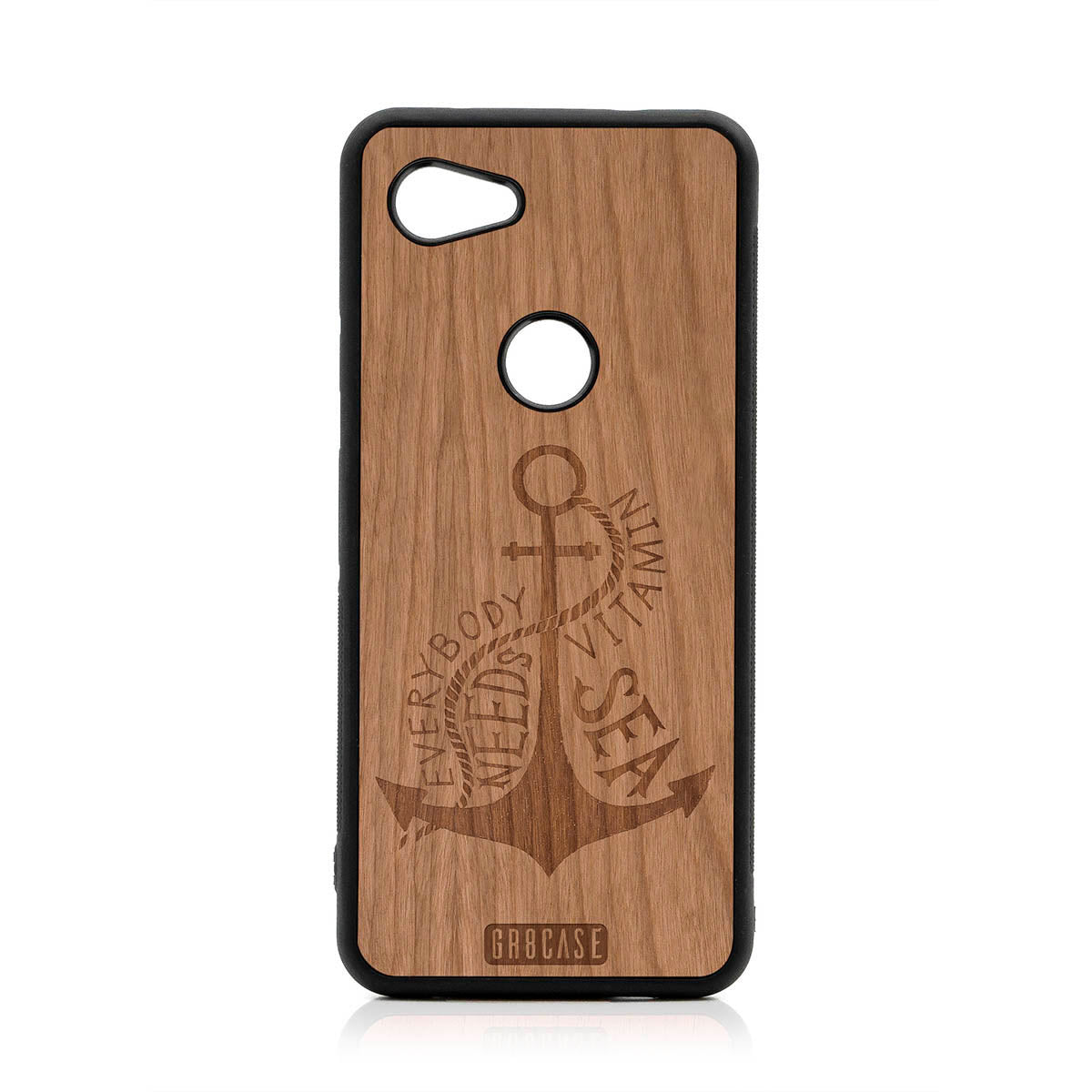 Everybody Needs Vitamin Sea (Anchor) Design Wood Case For Google Pixel 3A XL by GR8CASE