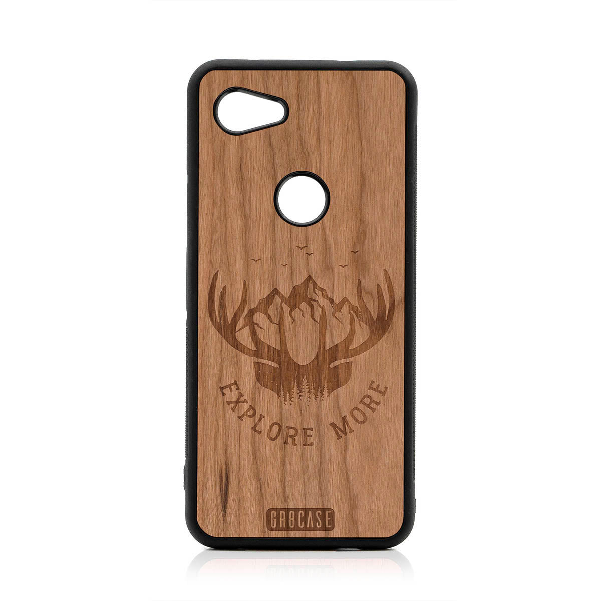 Explore More (Forest, Mountains & Antlers) Design Wood Case For Google Pixel 3A XL by GR8CASE