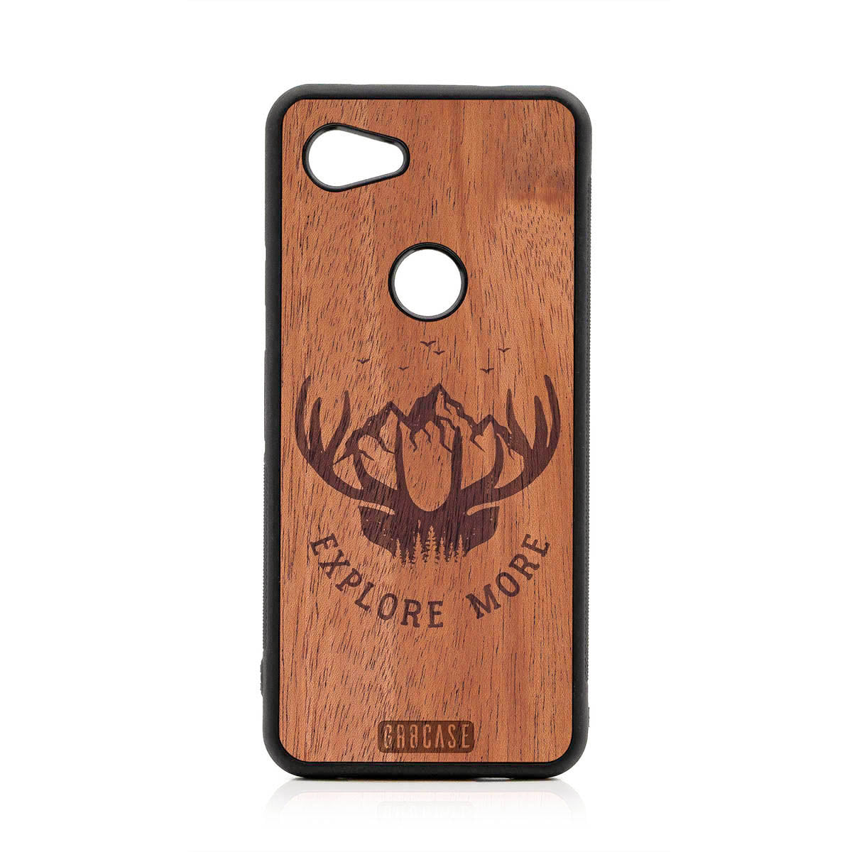 Explore More (Forest, Mountains & Antlers) Design Wood Case For Google Pixel 3A XL by GR8CASE