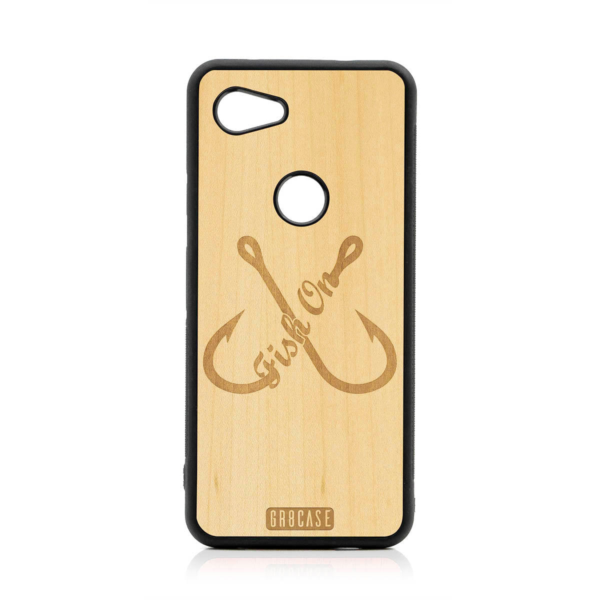 Fish On (Fish Hooks) Design Wood Case For Google Pixel 3A XL by GR8CASE