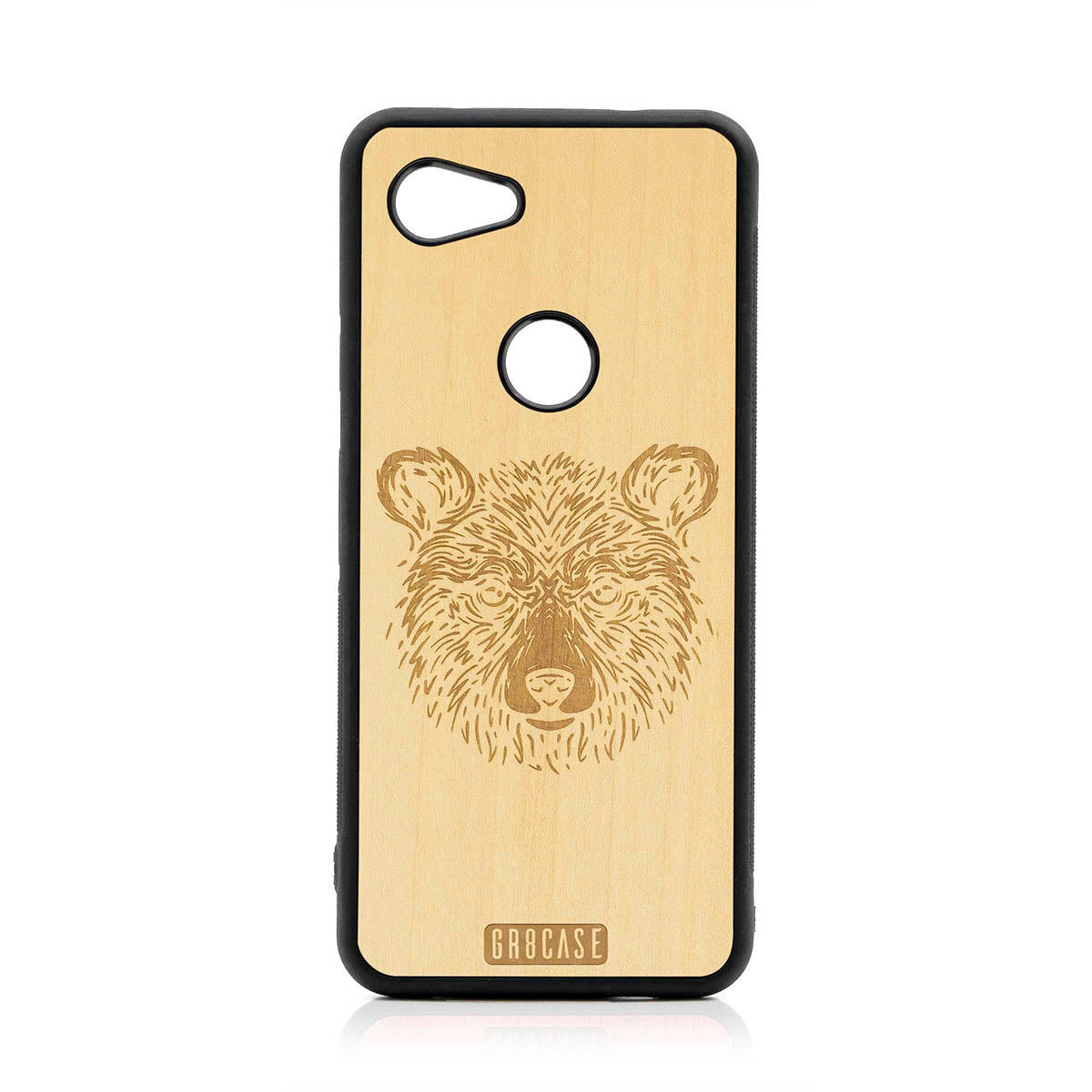 Furry Bear Design Wood Case For Google Pixel 3A XL