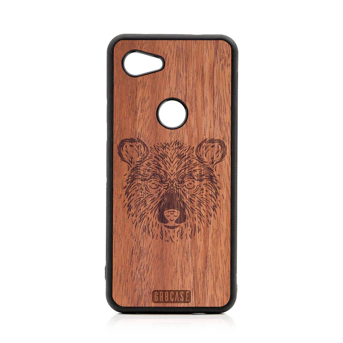 Furry Bear Design Wood Case For Google Pixel 3A XL