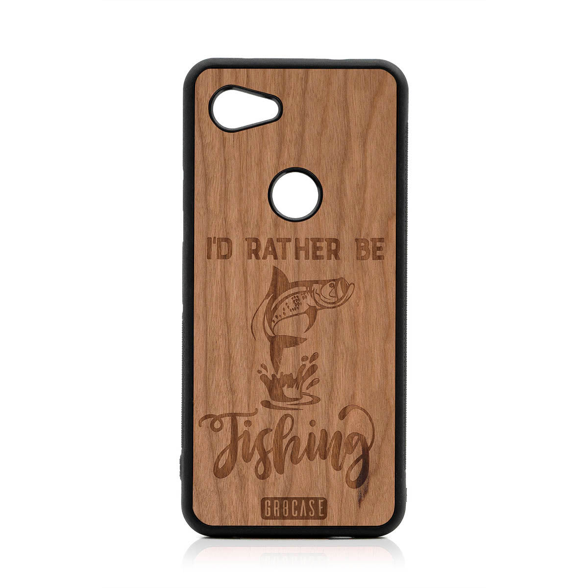 I'D Rather Be Fishing Design Wood Case For Google Pixel 3A XL