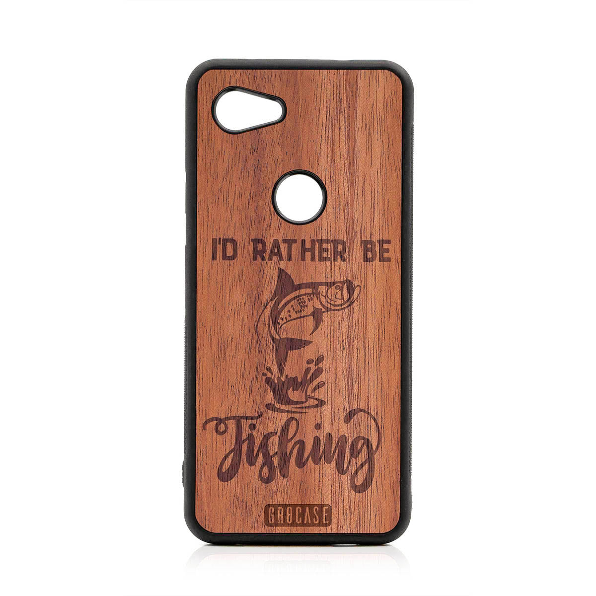I'D Rather Be Fishing Design Wood Case For Google Pixel 3A XL