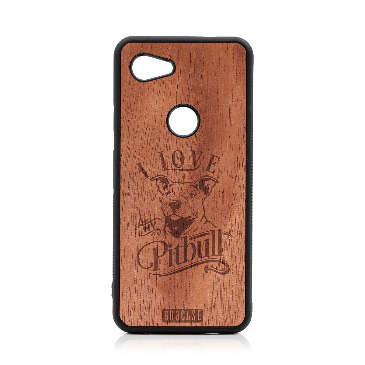 I Love My Pitbull Design Wood Case Google Pixel 3A XL by GR8CASE