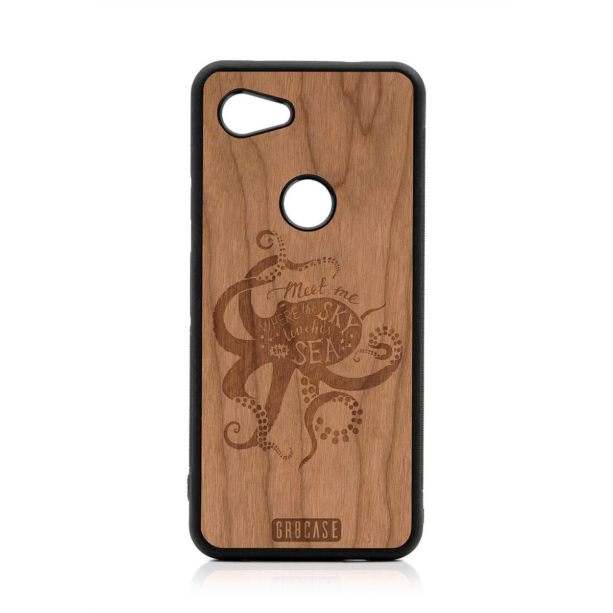 Meet Me Where The Sky Touches The Sea (Octopus) Design Wood Case For Google Pixel 3A XL