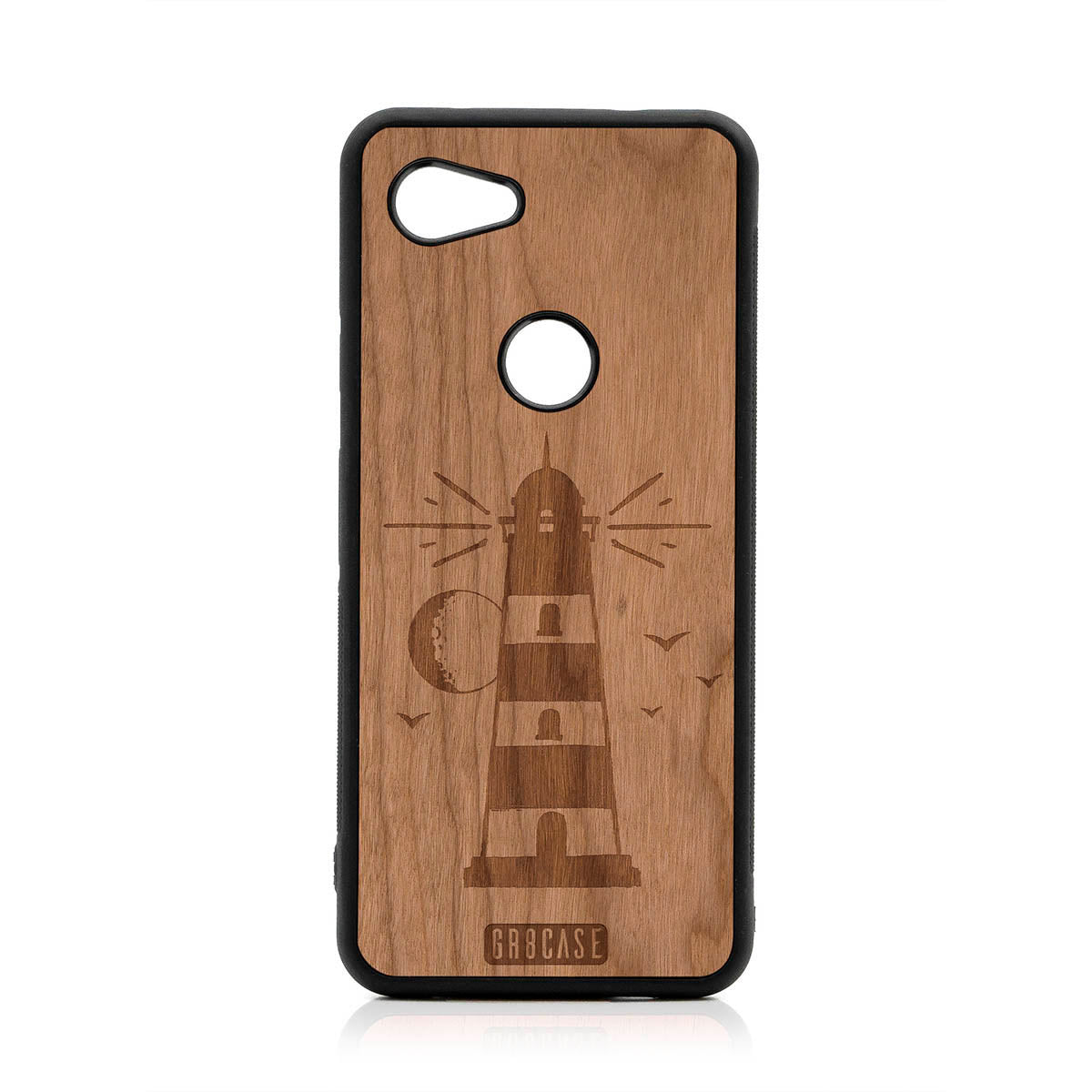 Midnight Lighthouse Design Wood Case For Google Pixel 3A XL