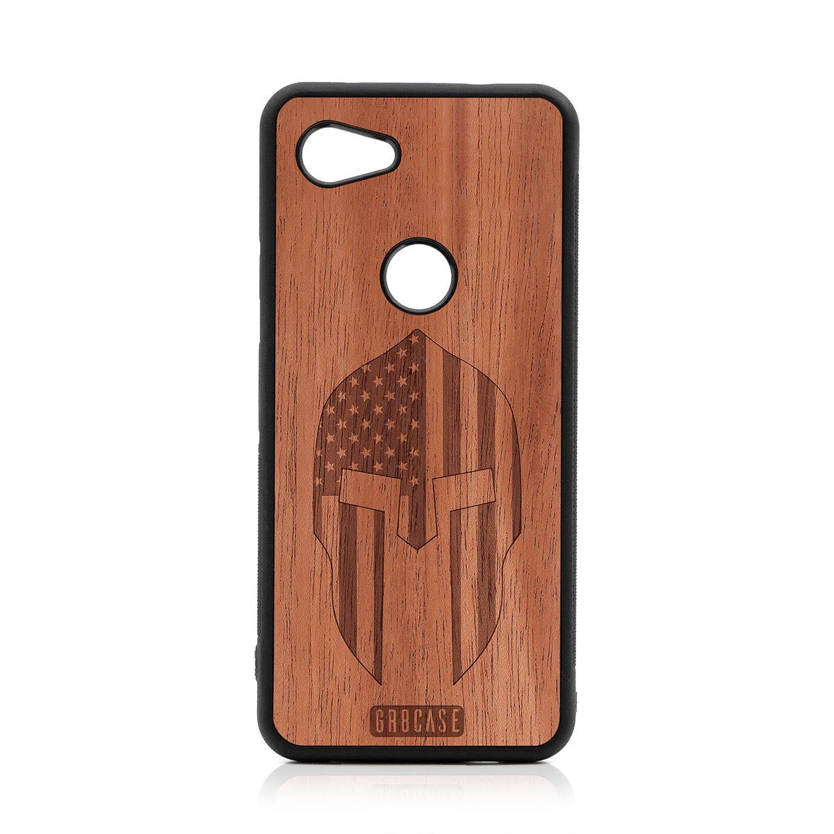 USA Spartan Helmet Design Wood Case Google Pixel 3A XL