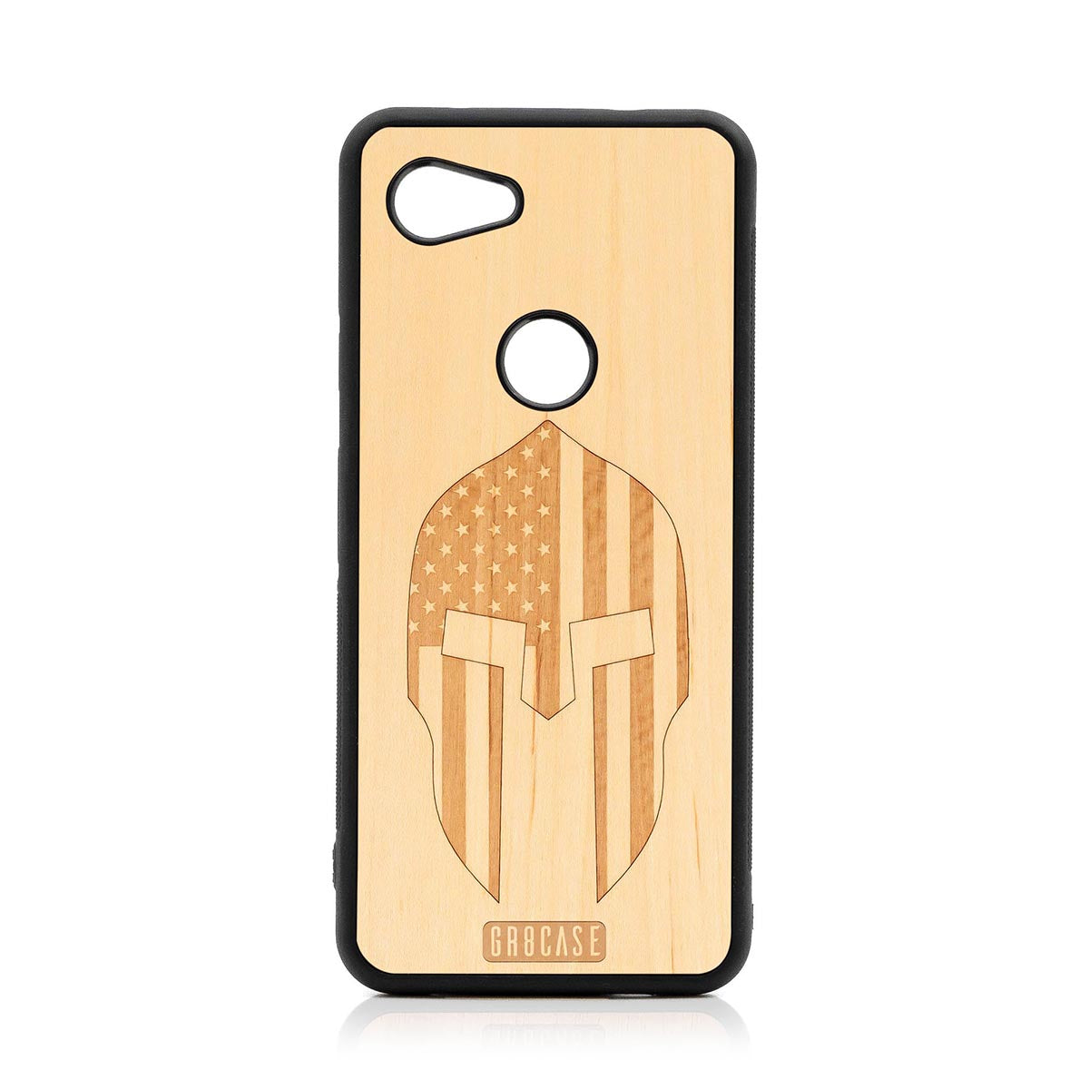 USA Spartan Helmet Design Wood Case Google Pixel 3A XL
