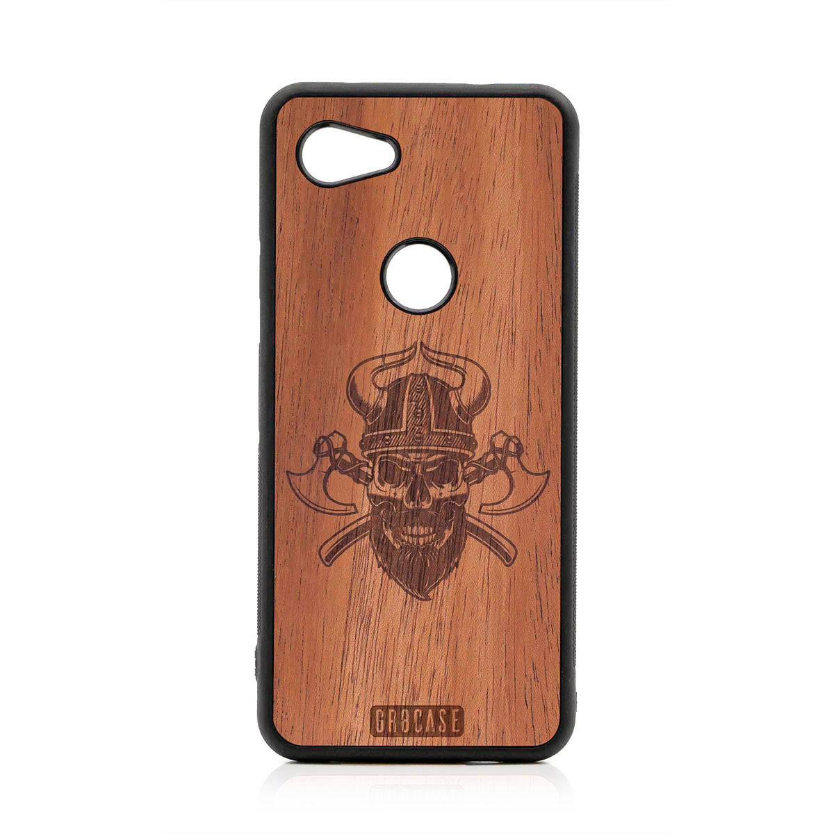 Viking Skull Design Wood Case For Google Pixel 3A XL