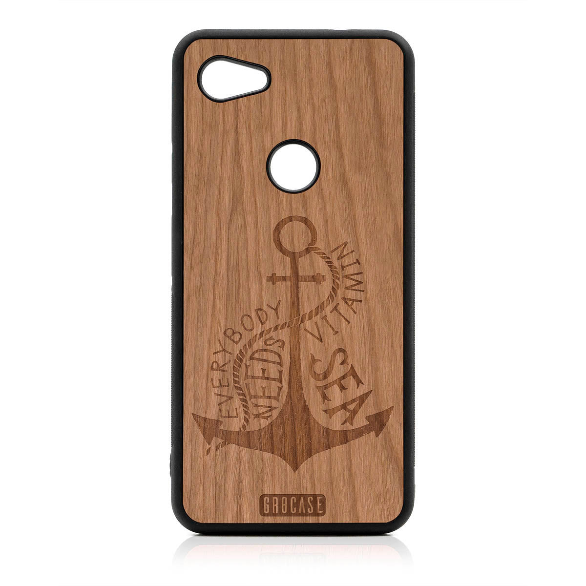 Everybody Needs Vitamin Sea (Anchor) Design Wood Case For Google Pixel 3A by GR8CASE