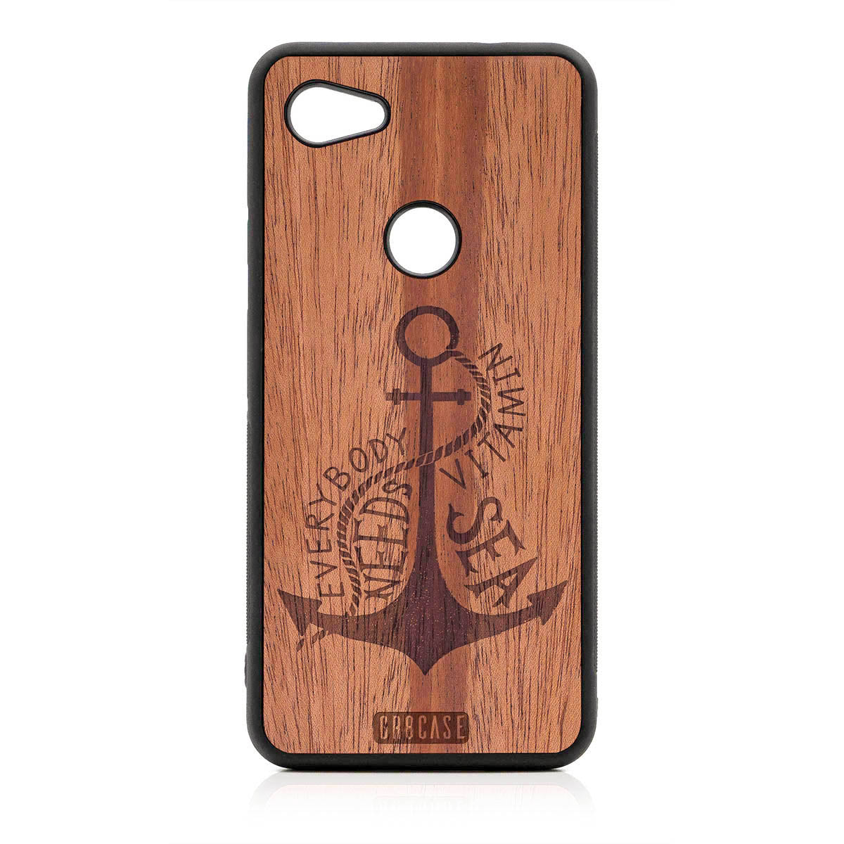 Everybody Needs Vitamin Sea (Anchor) Design Wood Case For Google Pixel 3A by GR8CASE