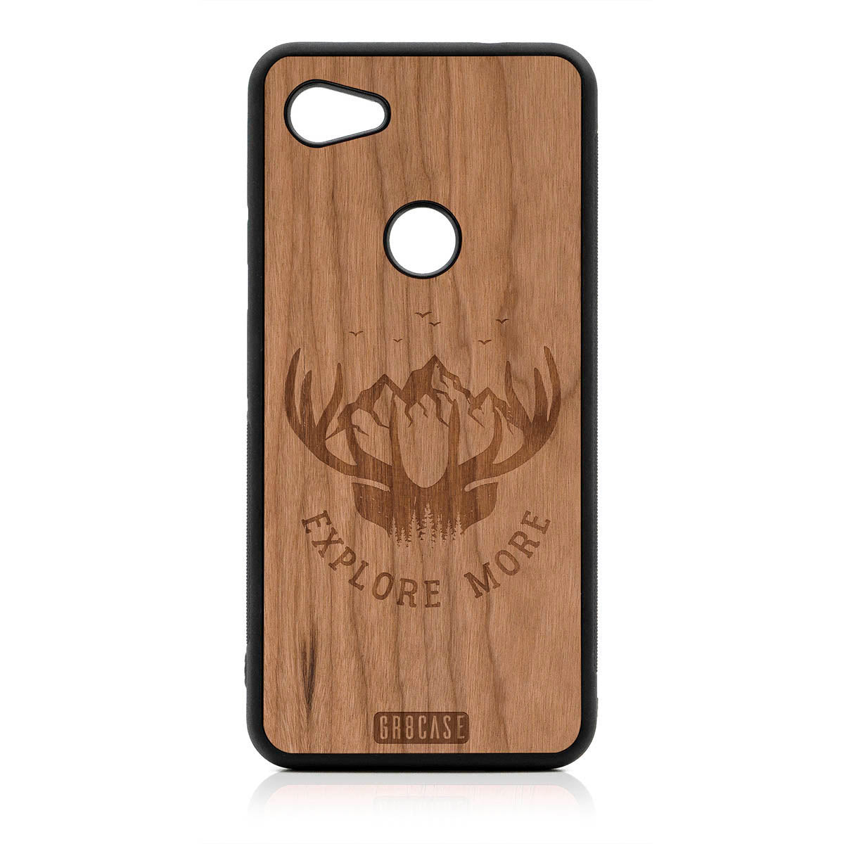 Explore More (Forest, Mountains &amp; Antlers) Design Wood Case For Google Pixel 3A by GR8CASE