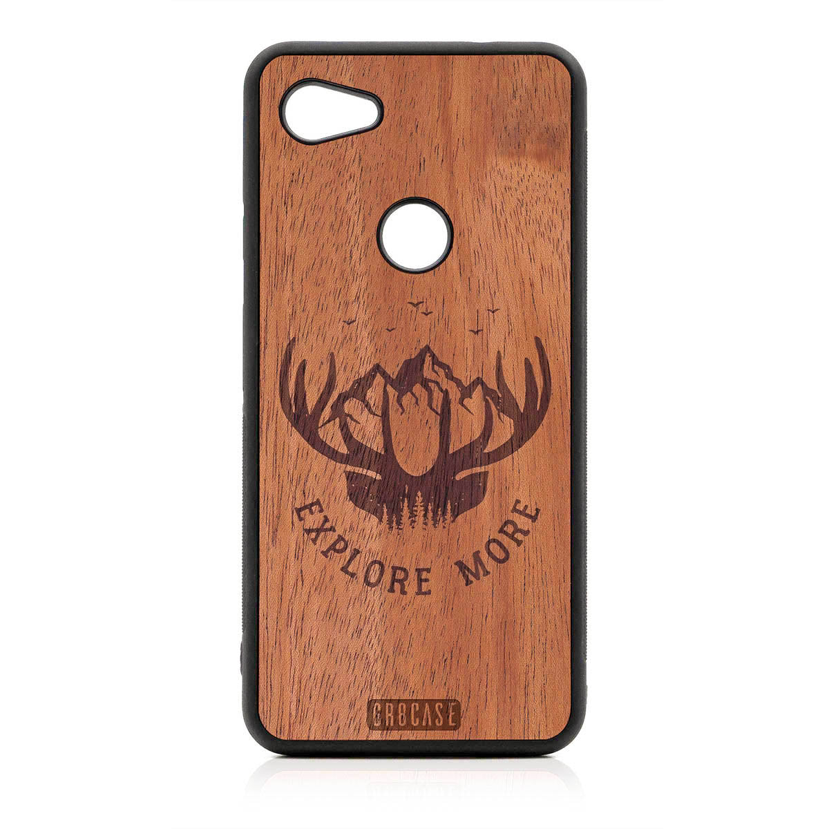 Explore More (Forest, Mountains & Antlers) Design Wood Case For Google Pixel 3A by GR8CASE